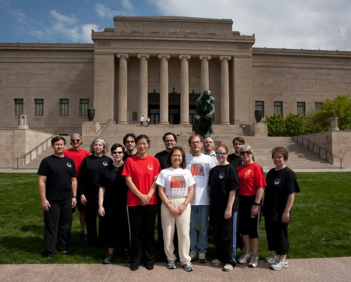 Bill Douglas and Angela Wong Douglas with Master Chen Huixian and the Kansas City Taijiquan community at the Nelson-Atkins Museum of Art